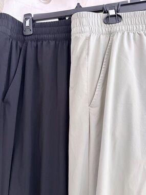 BundleEddie Bauer Departure Cropped Wide Leg Pants in Black and Light Sage Green